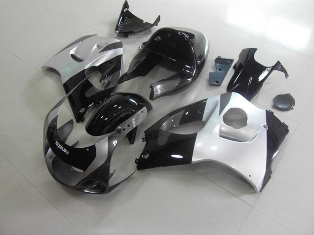 Best 1996-2000 Silver Grey No Decals Suzuki GSXR 600 Replacement Fairings