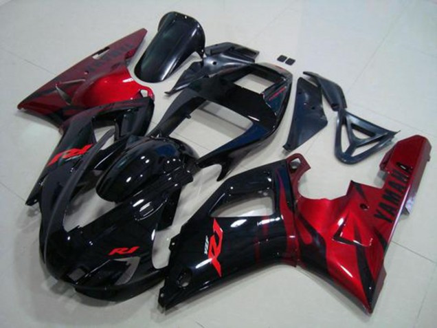 Best 1998-1999 Black Red Yamaha YZF R1 Motorcylce Fairings
