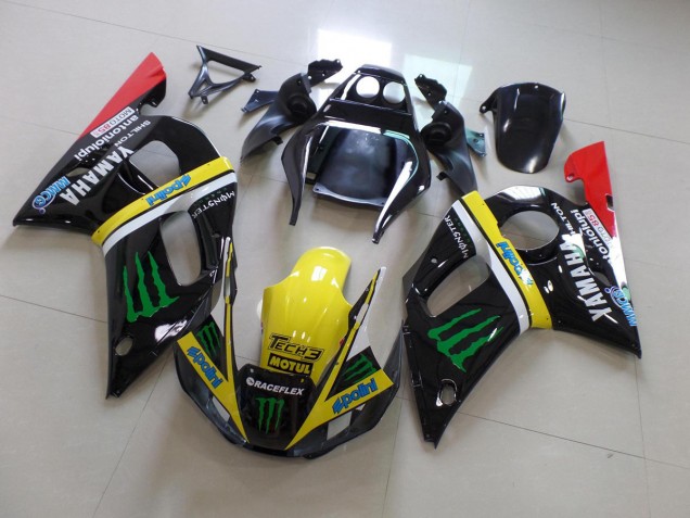 Best 1998-2002 Black Yellow Monster Yamaha YZF R6 Bike Fairings Best 1998-2002 Black Yellow Monster Yamaha YZF R6 Bike Fairings