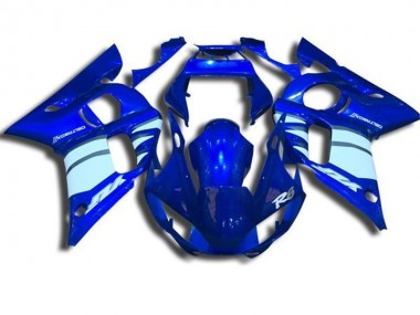Best 1998-2002 Blue and White Yamaha YZF R6 Motorbike Fairings