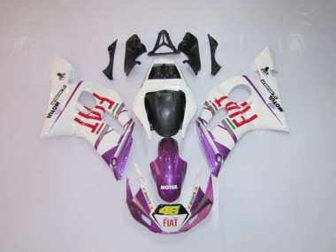 Best 1998-2002 White Purple Fiat 46 Yamaha YZF R6 Motor Fairings