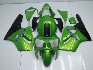 Best 2000-2001 Green and Black Kawasaki ZX12R Motorcycle Fairing Kits