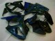 Best 2000-2002 Black with Blue Flame Kawasaki ZX6R Motorbike Fairings Best 2000-2002 Black with Blue Flame Kawasaki ZX6R Motorbike Fairings