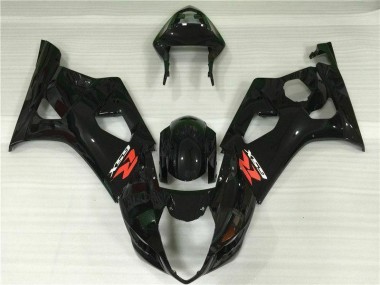 Best 2003-2004 Glossy Black Suzuki GSXR 1000 Motor Fairings