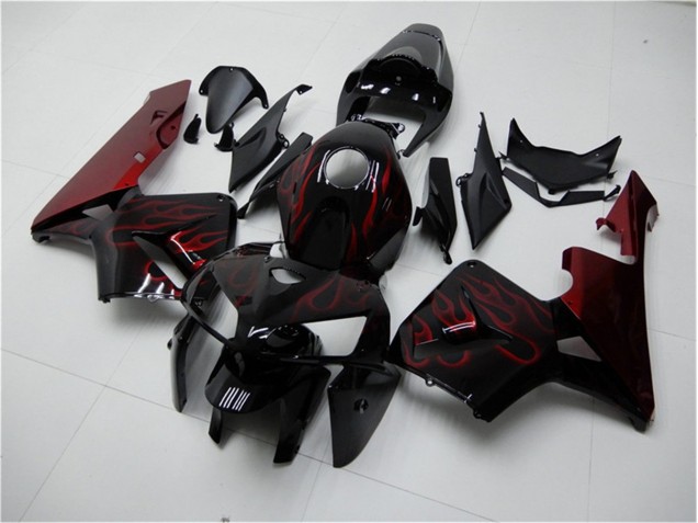 Best 2005-2006 Red Flame Black Honda CBR600RR Bike Fairings Best 2005-2006 Red Flame Black Honda CBR600RR Bike Fairings