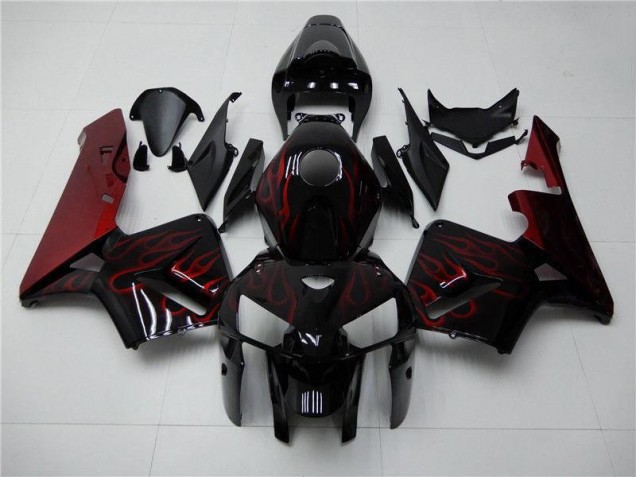 Best 2005-2006 Red Flame Black Honda CBR600RR Bike Fairings Best 2005-2006 Red Flame Black Honda CBR600RR Bike Fairings