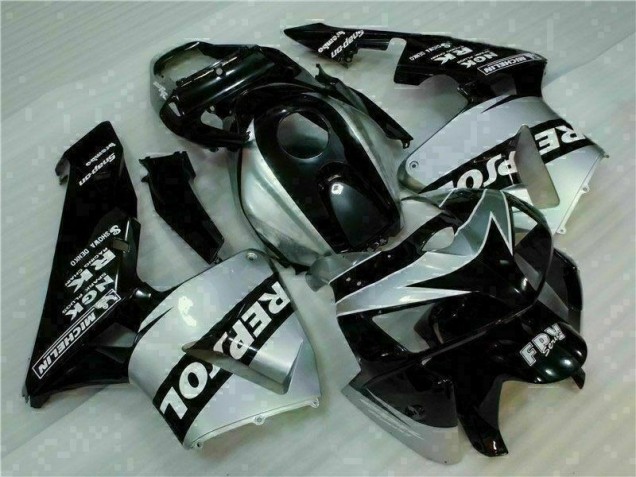 Best 2005-2006 Black Silver Repsol Honda CBR600RR Motorcycle Fairings Kit Best 2005-2006 Black Silver Repsol Honda CBR600RR Motorcycle Fairings Kit