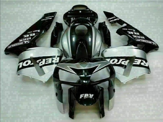 Best 2005-2006 Black Silver Repsol Honda CBR600RR Motorcycle Fairings Kit Best 2005-2006 Black Silver Repsol Honda CBR600RR Motorcycle Fairings Kit