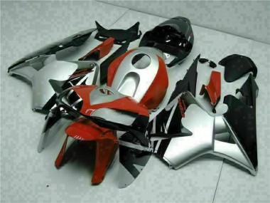 Best 2005-2006 Black Silver Red Honda CBR600RR Motorcycle Fairings