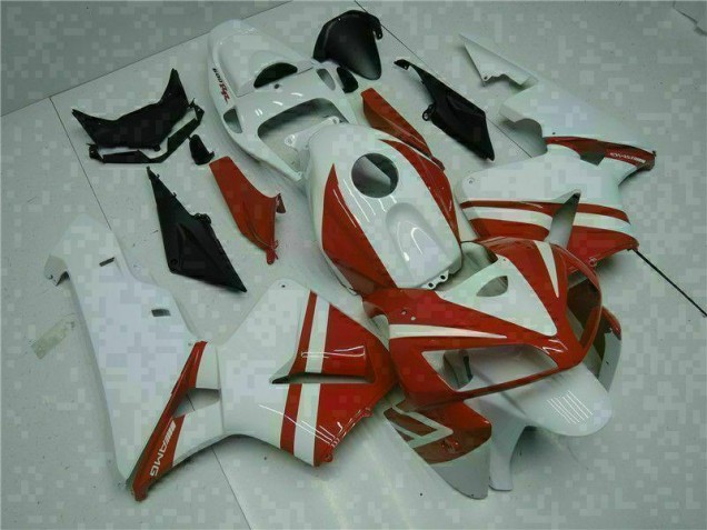 Best 2005-2006 White Red Honda CBR600RR Motorcycle Fairings Best 2005-2006 White Red Honda CBR600RR Motorcycle Fairings