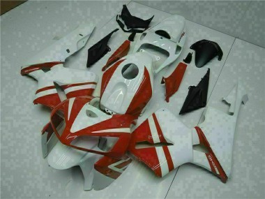 Best 2005-2006 White Red Honda CBR600RR Motorcycle Fairings