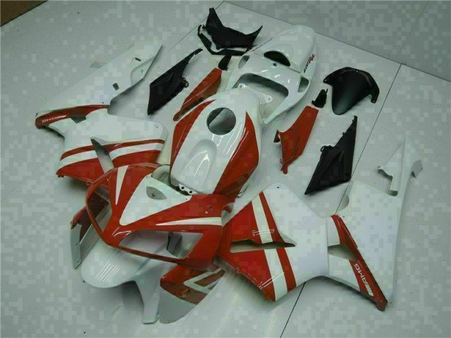 Best 2005-2006 White Red Honda CBR600RR Motorcycle Fairings Best 2005-2006 White Red Honda CBR600RR Motorcycle Fairings