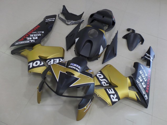 Best 2005-2006 Black Gold Repsol Honda CBR600RR Motorcycle Fairings Kit Best 2005-2006 Black Gold Repsol Honda CBR600RR Motorcycle Fairings Kit