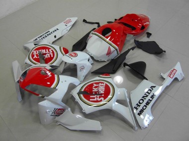 Best 2005-2006 Pearl White Lucky Strike Honda CBR600RR Motorcycle Fairings Kits
