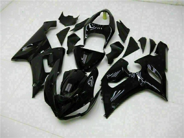 Best 2005-2006 Glossy Black Kawasaki ZX6R Motor Fairings