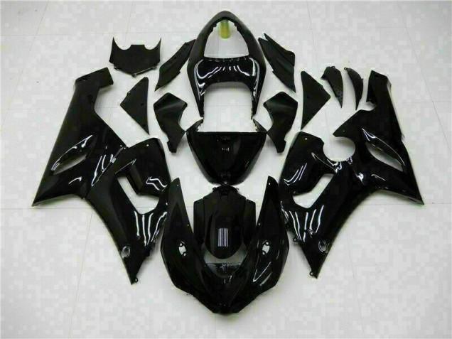 Best 2005-2006 Glossy Black Kawasaki ZX6R Motor Fairings