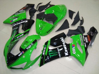 Best 2005-2006 Green Monster Kawasaki ZX6R Motorcycle Fairing Kit