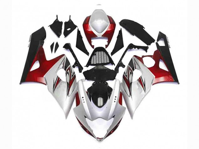 Best 2005-2006 Silver Red Black Suzuki GSXR 1000 Bike Fairing Kit Best 2005-2006 Silver Red Black Suzuki GSXR 1000 Bike Fairing Kit