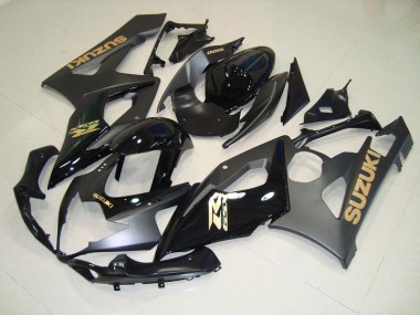 Best 2005-2006 Black with Gold Decals Suzuki GSXR 1000 Motorcylce Fairings