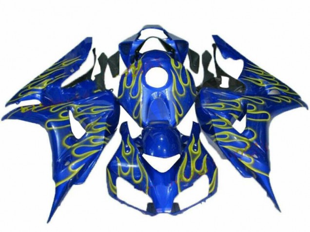Best 2006-2007 Yellow Flame Blue Honda CBR1000RR Replacement Fairings Best 2006-2007 Yellow Flame Blue Honda CBR1000RR Replacement Fairings