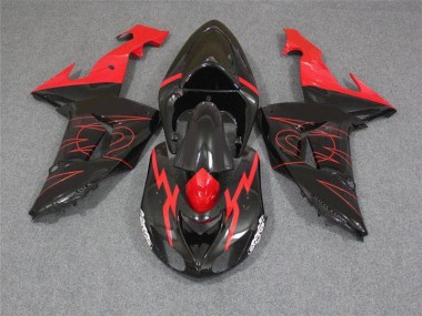 Best 2006-2007 Black Red Kawasaki ZX10R Motorcycle Fairings