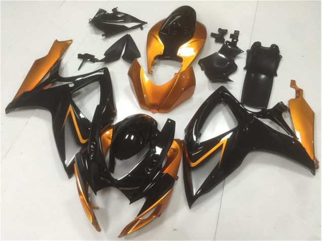 Best 2006-2007 Black Orange Suzuki GSXR 600/750 Motor Fairings