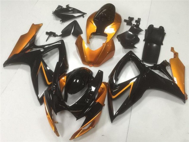 Best 2006-2007 Black Orange Suzuki GSXR 600/750 Motor Fairings