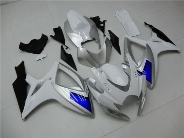 Best 2006-2007 White Blue Suzuki GSXR 600/750 Motorcylce Fairings