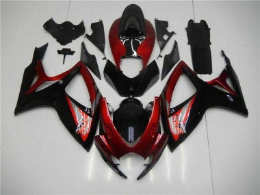 Best 2006-2007 Red Black Suzuki GSXR 600/750 Motor Bike Fairings