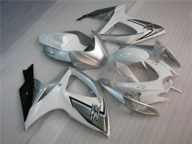 Best 2006-2007 White Silver Suzuki GSXR 600/750 Bike Fairings