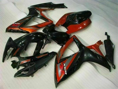 Best 2006-2007 Black Red Suzuki GSXR 600/750 Motorcycle Fairing Kits