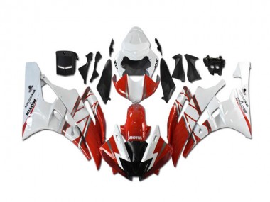 Best 2006-2007 Red White Yamaha YZF R6 Motorcycle Fairings & Bodywork