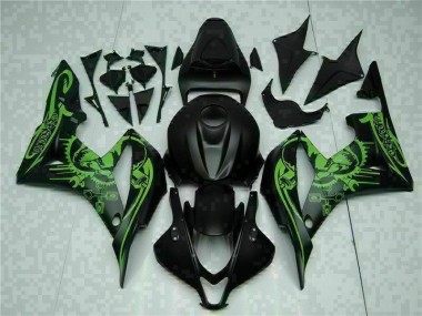 Best 2007-2008 Black Green Honda CBR600RR Motorcycle Fairing Kits