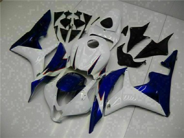 Best 2007-2008 White Blue Honda CBR600RR Replacement Motorcycle Fairings