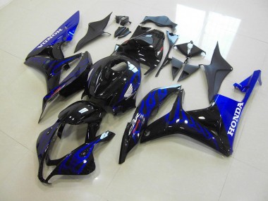 Best 2007-2008 Black Blue Flame Honda CBR600RR Motorbike Fairings