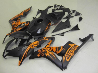 Best 2007-2008 Matte Black Orange Sticker Honda CBR600RR Motorbike Fairing