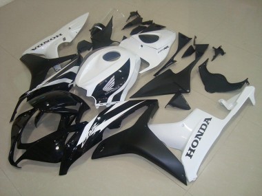 Best 2007-2008 Matte Black White Honda CBR600RR Bike Fairing Kit