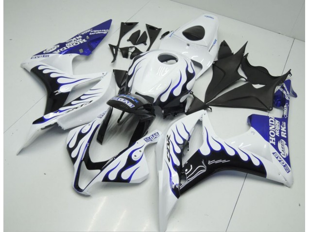 Best 2007-2008 White Blue Flame Honda CBR600RR Bike Fairings Best 2007-2008 White Blue Flame Honda CBR600RR Bike Fairings