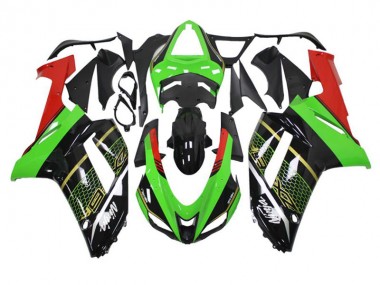 Best 2007-2008 Green Black Kawasaki ZX6R Motorcycle Fairing Kit