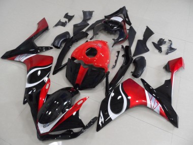 Best 2007-2008 Black Red Glossy Yamaha YZF R1 Motorcycle Replacement Fairings