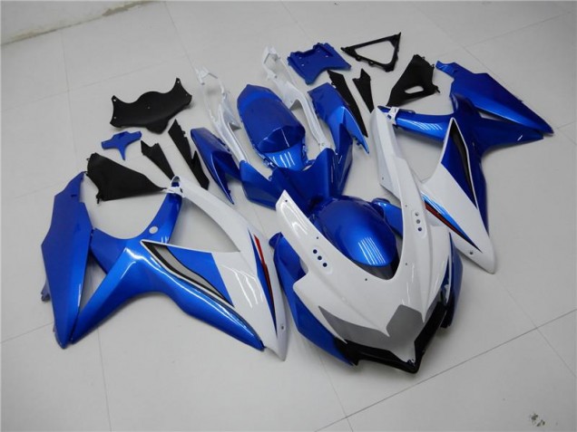 Best 2008-2010 White Blue Suzuki GSXR 600/750 Replacement Fairings