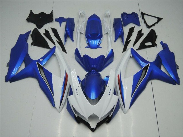 Best 2008-2010 White Blue Suzuki GSXR 600/750 Replacement Fairings