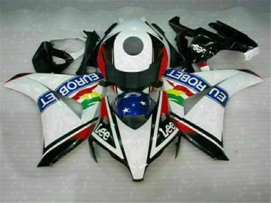 Best 2008-2011 White Blue Red Eurobet Lee Honda CBR1000RR Motorcycle Fairing Kit