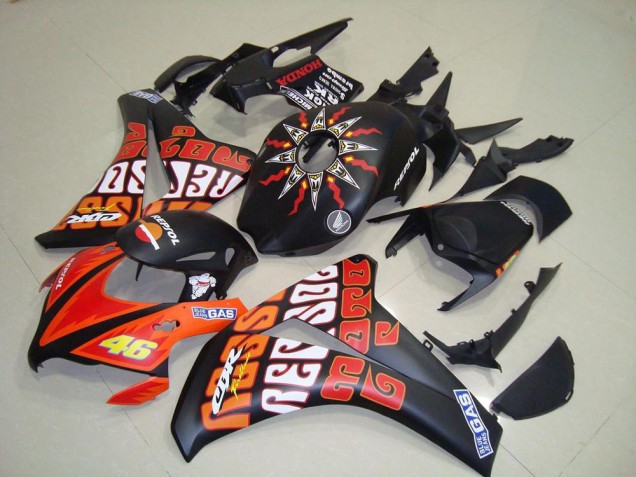 Best 2008-2011 Rossi Matte Black Honda CBR1000RR Motorcycle Replacement Fairings Best 2008-2011 Rossi Matte Black Honda CBR1000RR Motorcycle Replacement Fairings
