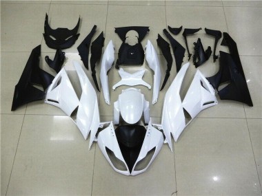 Best 2009-2012 White Kawasaki ZX6R Motorcyle Fairings