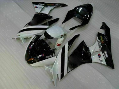 Best 2009-2012 Black White 3M Touch4 Kawasaki ZX6R Motorcycle Fairing Kits