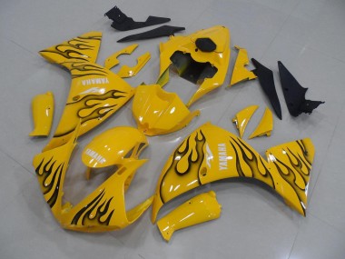 Best 2012-2014 Yellow Black Flame Yamaha YZF R1 Motorcyle Fairings