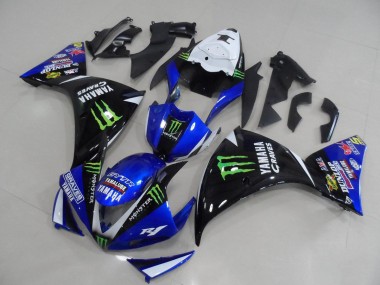 Best 2012-2014 Blue Black Monster Yamaha YZF R1 Motorcycle Fairing Kits
