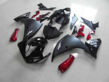 Best 2012-2014 Matte Black Red Yamaha YZF R1 Bike Fairing Kit