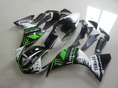 Best 2012-2014 White Green Monster Yamaha YZF R1 Moto Fairings